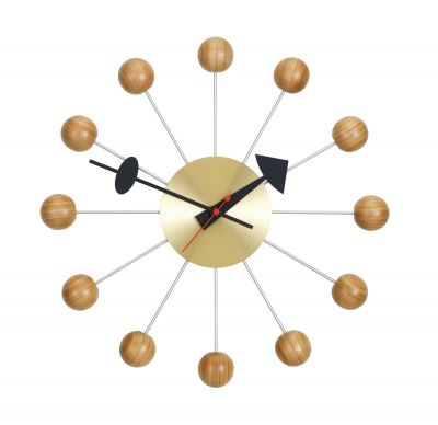 Ball Clock Wanduhr Kirschbaumholz Vitra